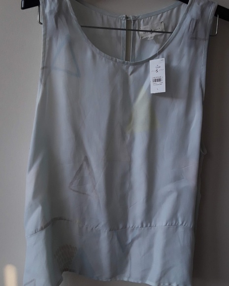 🍁🍁🍁NWT Lou & Grey Light Blue Sleeveless  Top - Picture 1 of 8